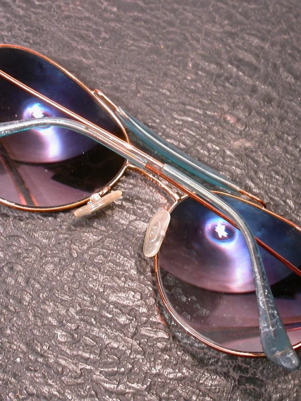 Ray Ban Bronze and Blue Aviator Shades Sunglasses WORN